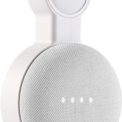 Outlet Wall Mount Holder for Google Nest Mini and Google Home Mini, A Space-Saving Accessories with Cord Management for Google Mini Smart Speaker, No Messy Wires or Screws (1 Pack)
