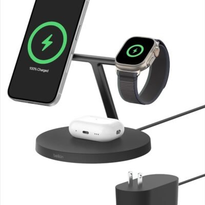 Belkin MagSafe-Compatible Charger, 3-in-1 Wireless Charging Station