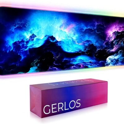 Gerlos RGB Large Gaming Mouse Pad, Extended Soft LED Mouse