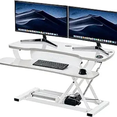 VERSADESK® Electric Standing Desk Converter, 40 Inch Large PowerPro