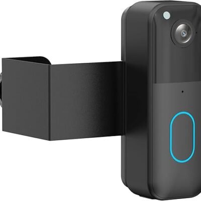 Anti-Theft Blink Doorbell Mount, Drill-Free Door Mount for All-New Blink Video Doorbell, Non-Blocking Motion Sensor Design, Apartment Door Bell Kits for Renters, Easy Installation, Black